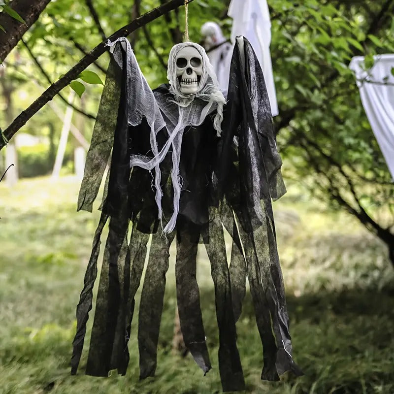 Świecące Czaszki Straszne Dekoracje Halloweenowe na Zewnątrz - Zestaw Dwóch