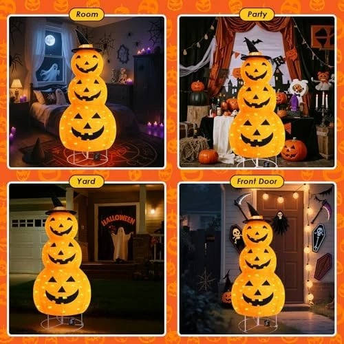 Dekoracje na Halloween w Kształcie Dyni na Zewnątrz
