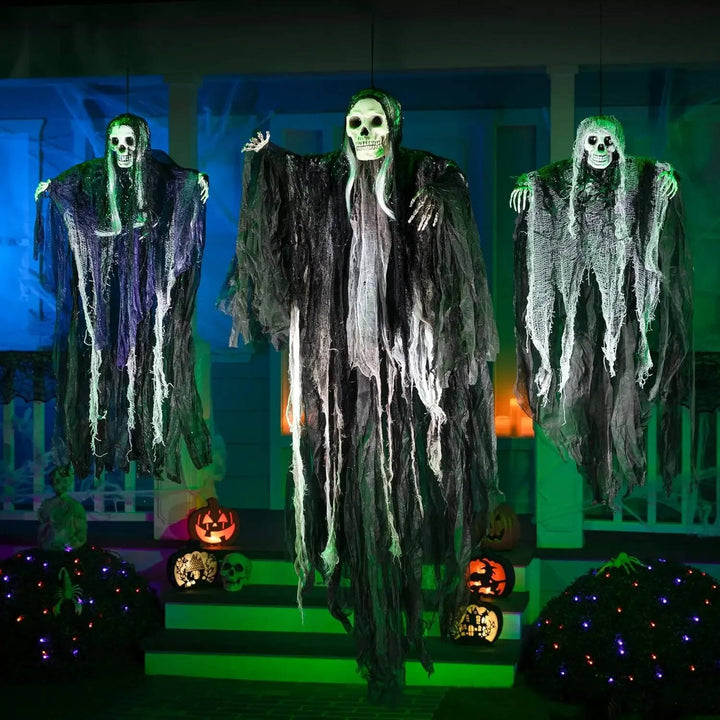Straszne Realistyczne Dekoracje Halloweenowe Wiszące na Zewnątrz i Wewnątrz - Zestaw Trzech