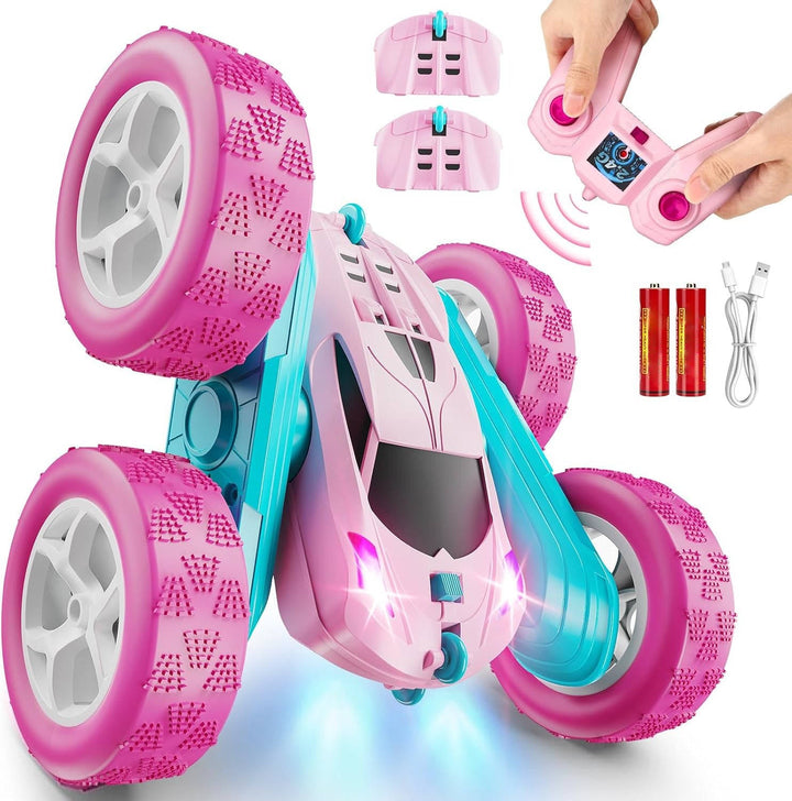 Zdalnie Sterowane Samochody Zabawki dla Dzieci w Wieku 6-12 z LED-ami i 360° Akrobacjami