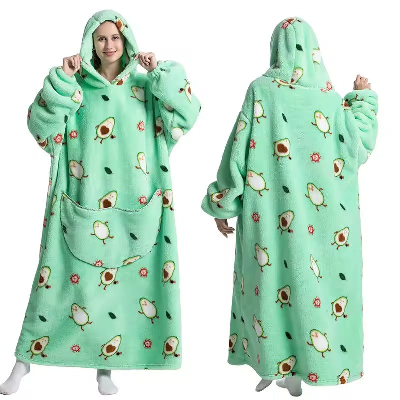 Długi Noszony Koc Hoodie