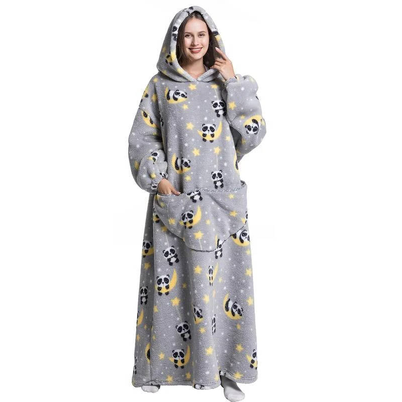 Długi Noszony Koc Hoodie