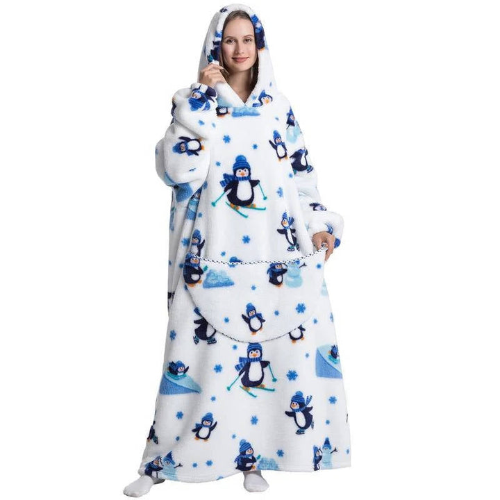 Długi Noszony Koc Hoodie
