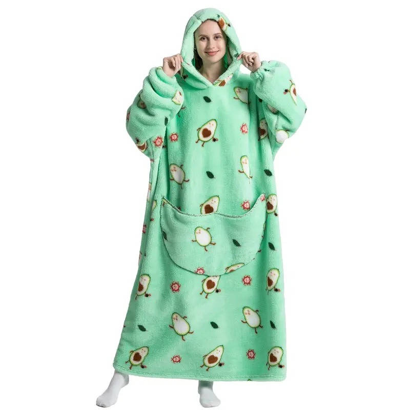Długi Noszony Koc Hoodie