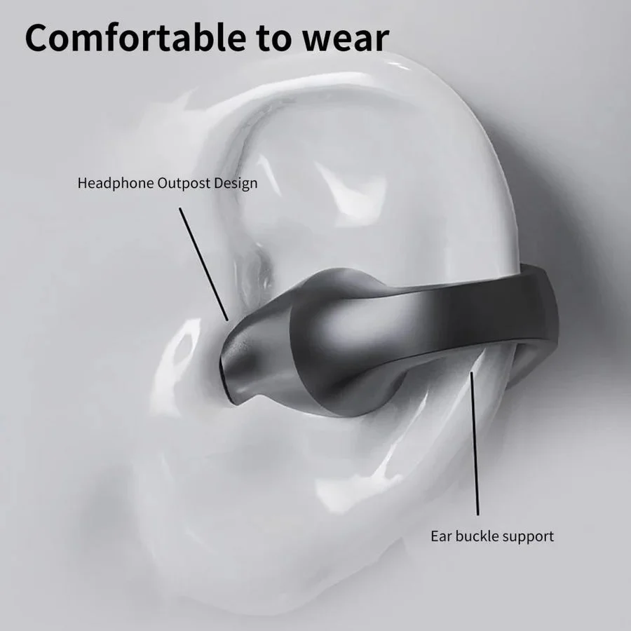 Bezprzewodowe słuchawki bone conduction z klipsem na ucho