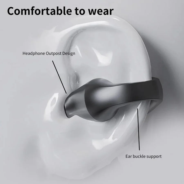 Bezprzewodowe słuchawki bone conduction z klipsem na ucho