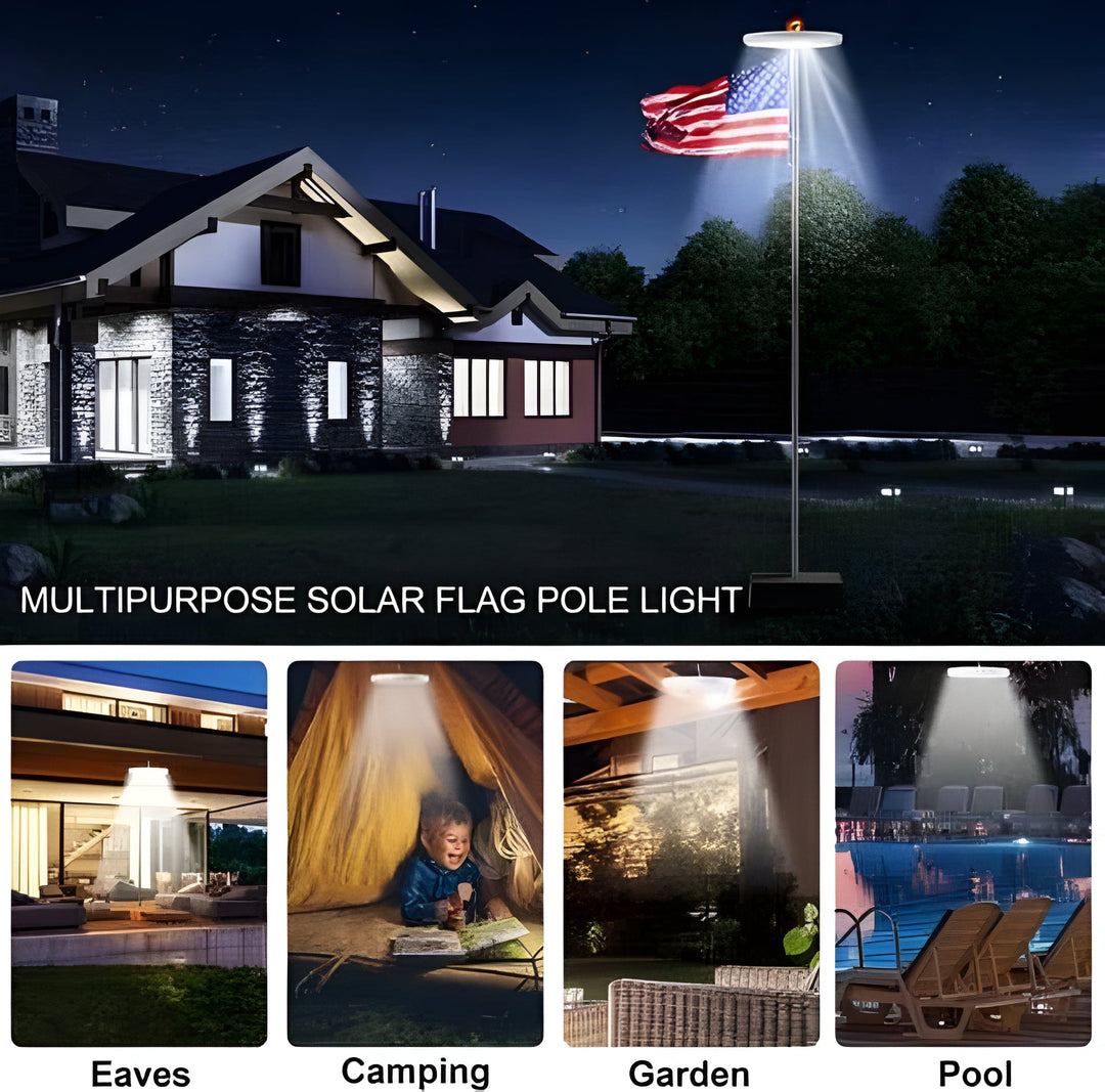 Lampy do masztów flagowych zasilane energią słoneczną - Całą noc świecące lampy do masztów - LED