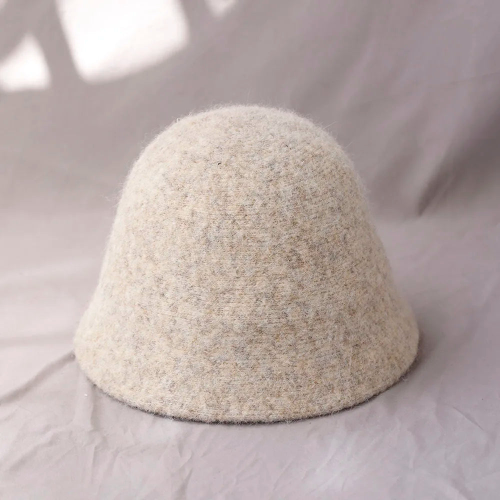 Damski Zimowy Wełniany Kapelusz Bucket