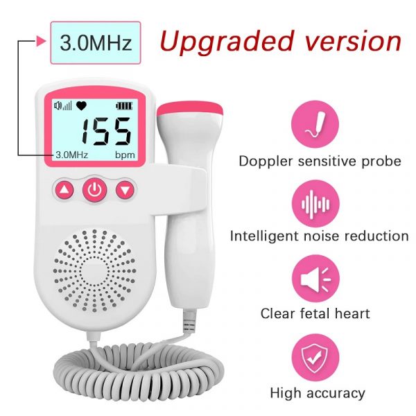 Fetal Doppler Monitor Tętna dla Domu w Ciąży - Detektor Dźwięku Tętna Płodowego