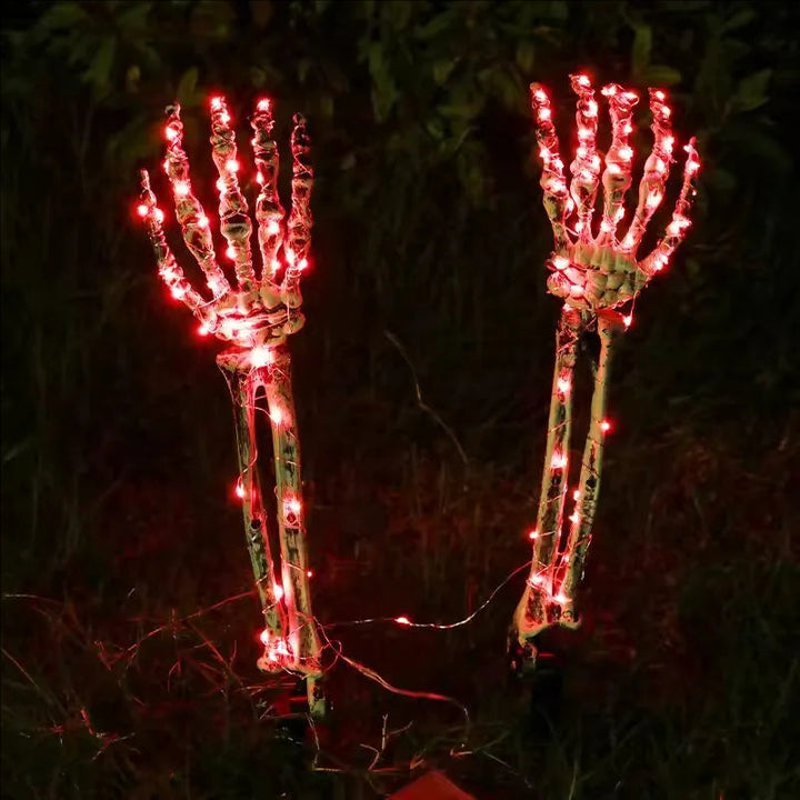 Halloweenowe Słoneczne Lampy w Kształcie Ręki Szkieletu