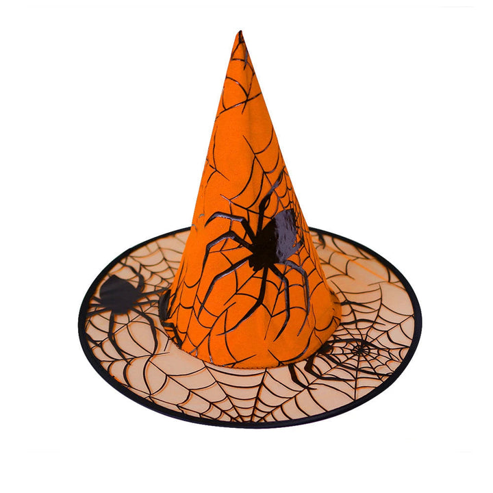 Kolorowy Kapelusz Czarownicy z Pajęczyną Kostium Halloween