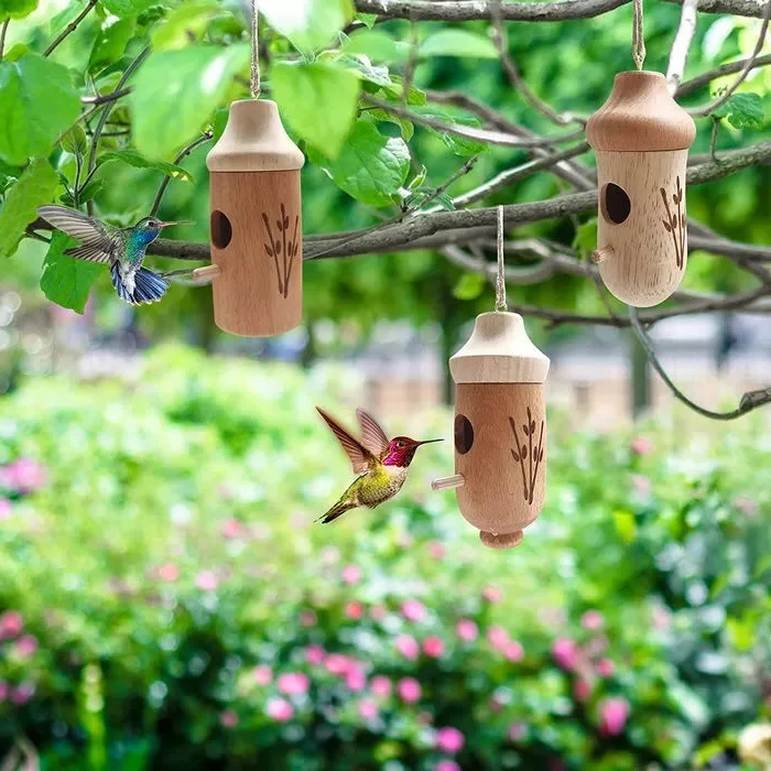 Drewniany Domek dla Kolibrów - Prezent dla Miłośników Natury