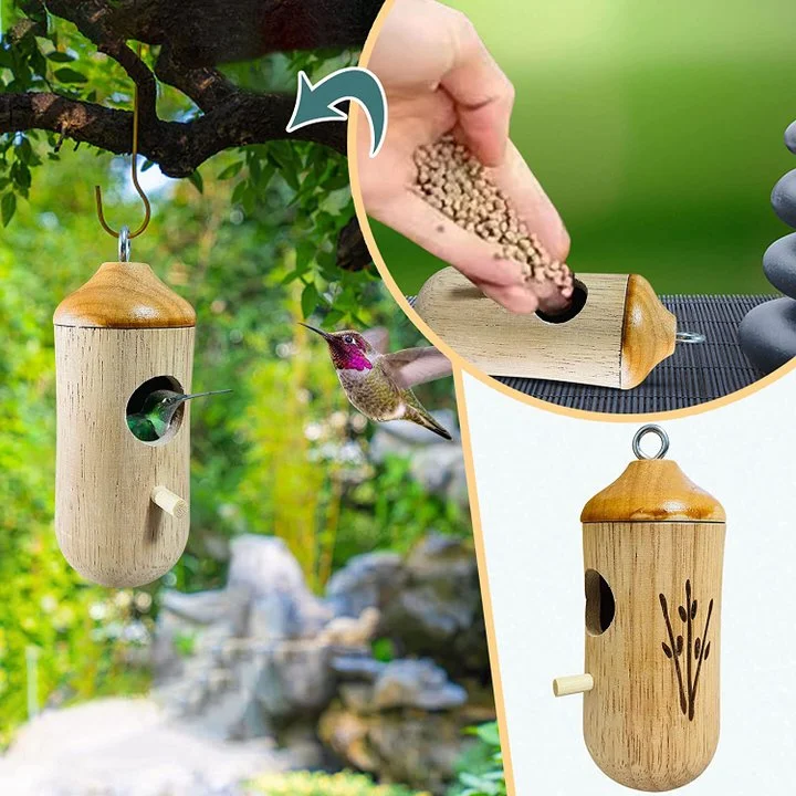 Drewniany Domek dla Kolibrów - Prezent dla Miłośników Natury