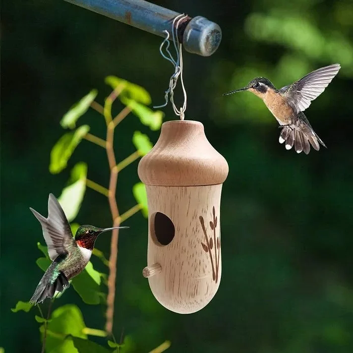 Drewniany Domek dla Kolibrów - Prezent dla Miłośników Natury