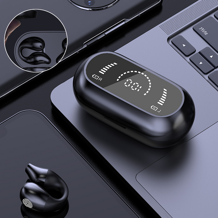 Bezprzewodowe słuchawki bone conduction z klipsem na ucho