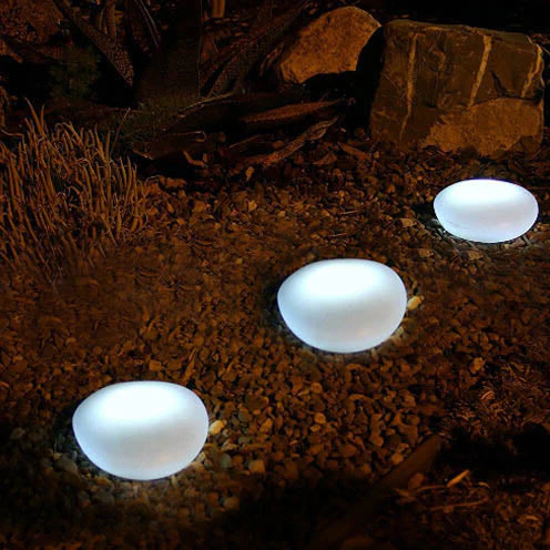 Lampa Ogrodowa Szklana LED Solar Pebble ABS z Piaskowanym Szkłem