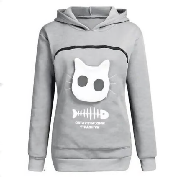 Hoodie dla Miłośników Kotów z Kieszonią - Idealny Prezent dla Zwierzaka