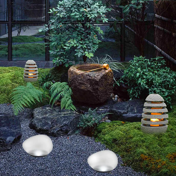 Lampa Ogrodowa Szklana LED Solar Pebble ABS z Piaskowanym Szkłem