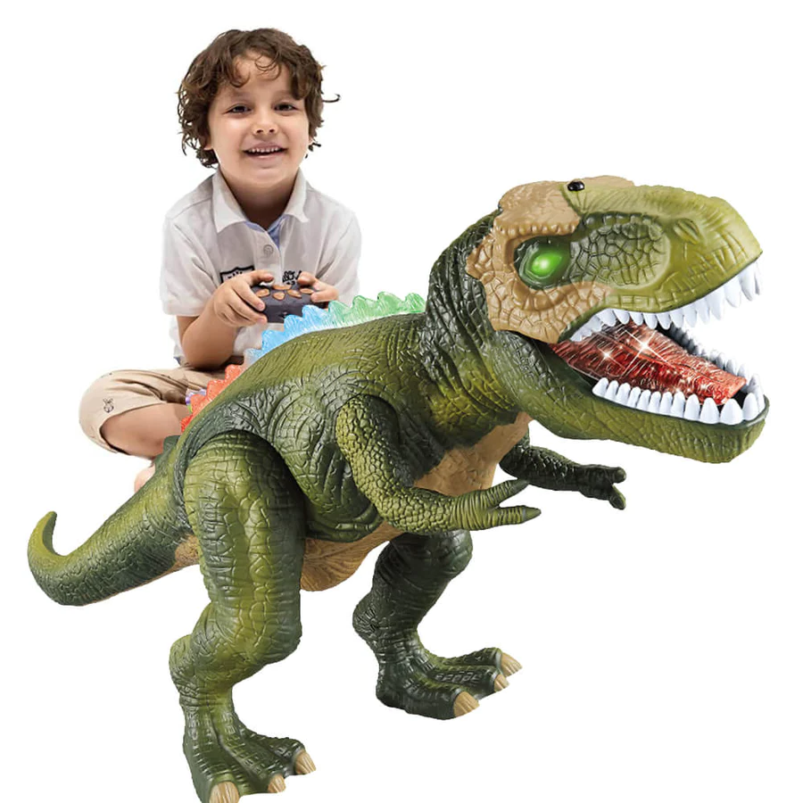Zdalnie Sterowany Dinozaur T-Rex z Podświetleniem LED, Chodzący i Ryczący Realistyczny Zabawka Dinozaur