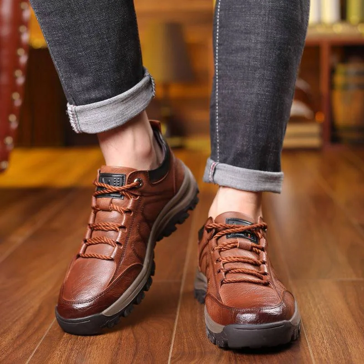 Męskie Casual Ręcznie Szyte Buty z Wsparciem Łuku i Antypoślizgowe Oddychające