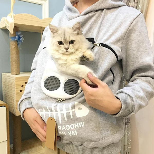Hoodie dla Miłośników Kotów z Kieszonią - Idealny Prezent dla Zwierzaka