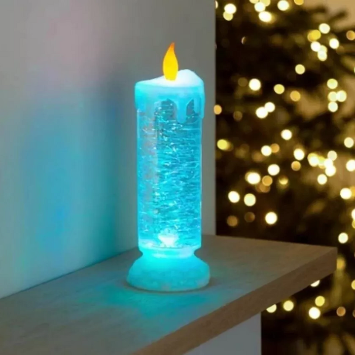 Rechargable LED Świeczki Choinkowe z Brokatem