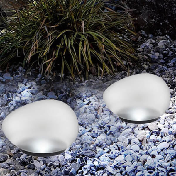 Lampa Ogrodowa Szklana LED Solar Pebble ABS z Piaskowanym Szkłem
