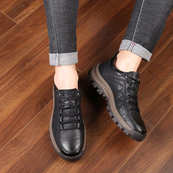 Męskie Casual Ręcznie Szyte Buty z Wsparciem Łuku i Antypoślizgowe Oddychające