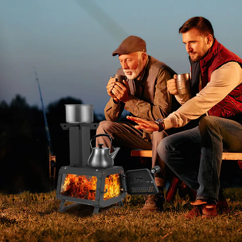 Przenośny Piec Grzewczy na Drewno do Gotowania w Camping