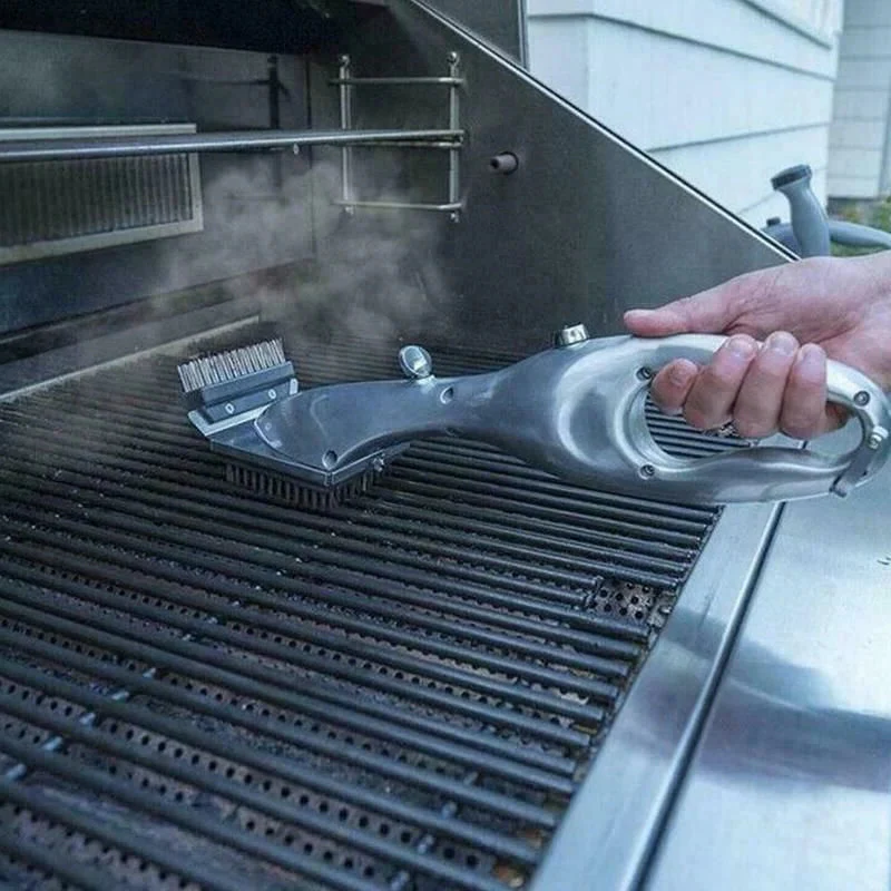 Szczotka do czyszczenia grilla na świeżym powietrzu, parowa szczotka do czyszczenia BBQ, skrobak węglowy