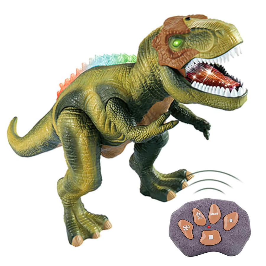 Zdalnie Sterowany Dinozaur T-Rex z Podświetleniem LED, Chodzący i Ryczący Realistyczny Zabawka Dinozaur