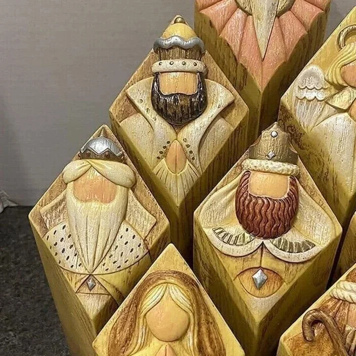 9-częściowy Zestaw Figur Słupków Bożonarodzeniowych