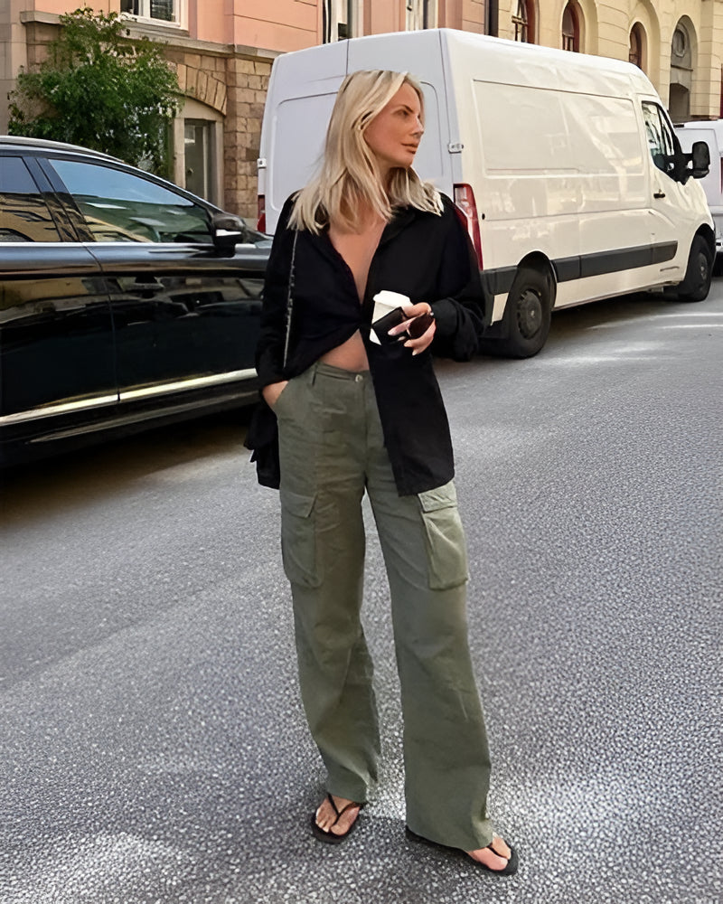 Regulowane Spodnie Cargo Straight Fit