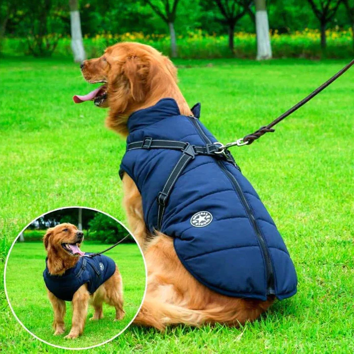 Wodoodporna Zimowa Kurtka dla Psów - Podszewka z Sherpa-Fleece - Wbudowany Szelki