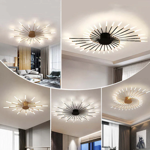 Lampa sufitowa w stylu Flush Mount Fireworks | Salon/Sypialnia