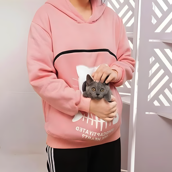 Hoodie dla Miłośników Kotów z Kieszonią - Idealny Prezent dla Zwierzaka