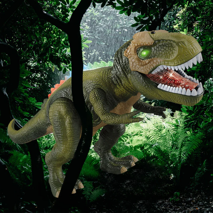 Zdalnie Sterowany Dinozaur T-Rex z Podświetleniem LED, Chodzący i Ryczący Realistyczny Zabawka Dinozaur