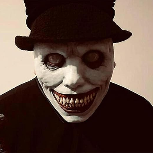 Przerażająca Uśmiechnięta Twarz - Przerażająca Maska Uśmiechniętego Demona z Białymi Oczami