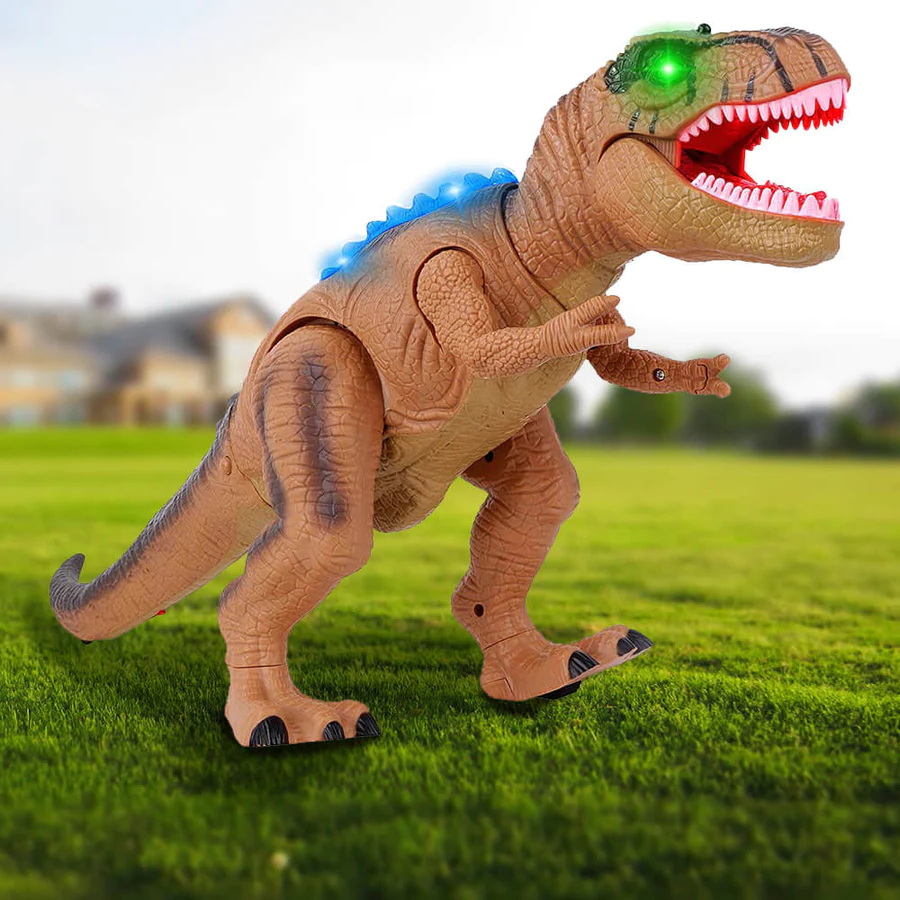 Zdalnie Sterowany Dinozaur T-Rex z Podświetleniem LED, Chodzący i Ryczący Realistyczny Zabawka Dinozaur