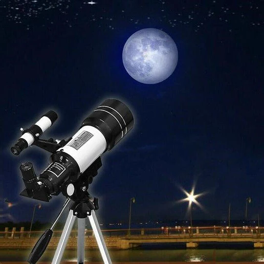 Profesjonalny Teleskop Astronomiczny - Obserwacja Księżyca z Statywem - 150x Powiększenie