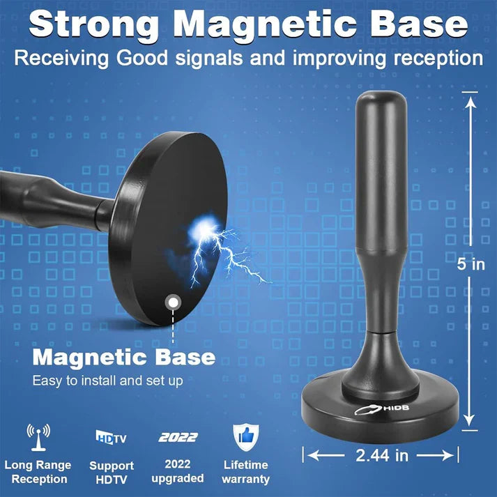 Antena cyfrowa HDTV 4K z magnesem