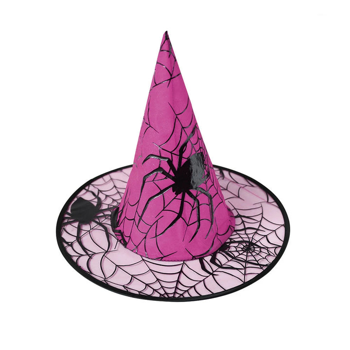 Kolorowy Kapelusz Czarownicy z Pajęczyną Kostium Halloween