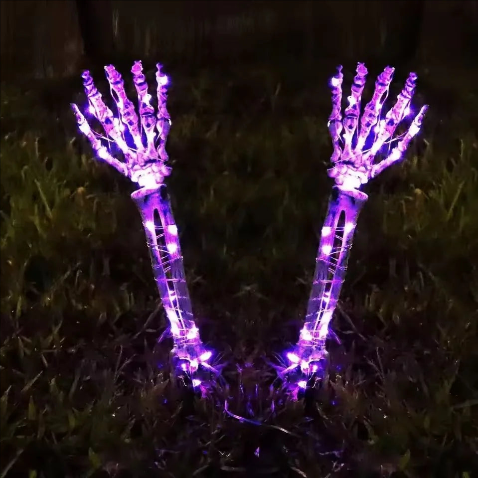 Halloweenowe Słoneczne Lampy w Kształcie Ręki Szkieletu