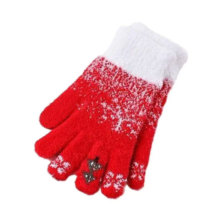 Świąteczne Rękawice Bez Palców z Fleece