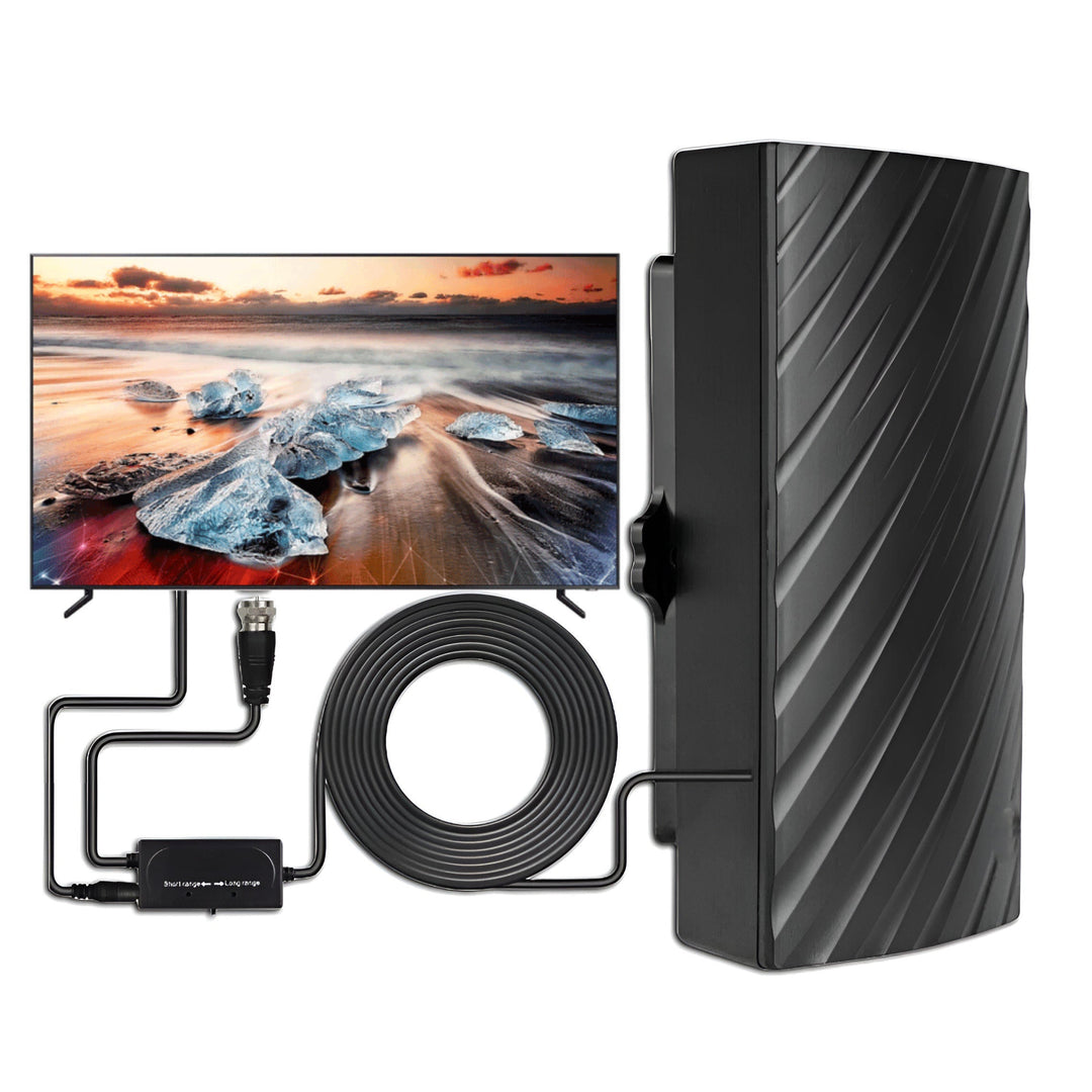 Antenna wewnętrzna i zewnętrzna Long Distance 2025 Edycja Box HDTV Wzmacniana Zasięg 460 mil
