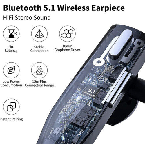 Słuchawki bezprzewodowe Bluetooth 5.1 z podwójnym mikrofonem dla kierowców, z redukcją hałasu
