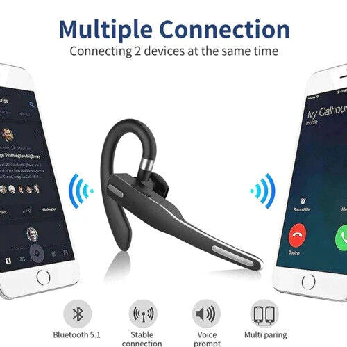 Słuchawki bezprzewodowe Bluetooth 5.1 z podwójnym mikrofonem dla kierowców, z redukcją hałasu
