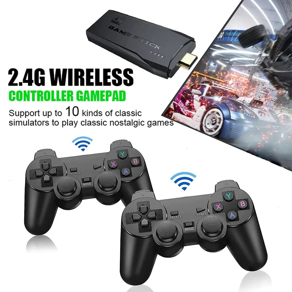 Konsola do gier HDMI 4K TV | 64GB z ponad 20,000 retro gier i 2 bezprzewodowymi kontrolerami