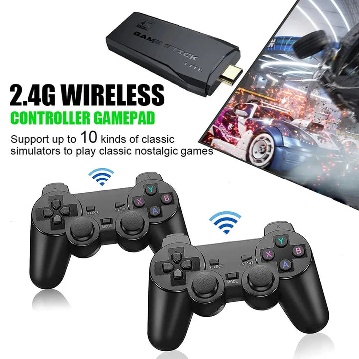 Konsola do gier HDMI 4K TV | 64GB z ponad 20,000 retro gier i 2 bezprzewodowymi kontrolerami